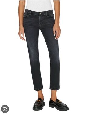 Frame Denim Size 24 Black Le Garçon Crop